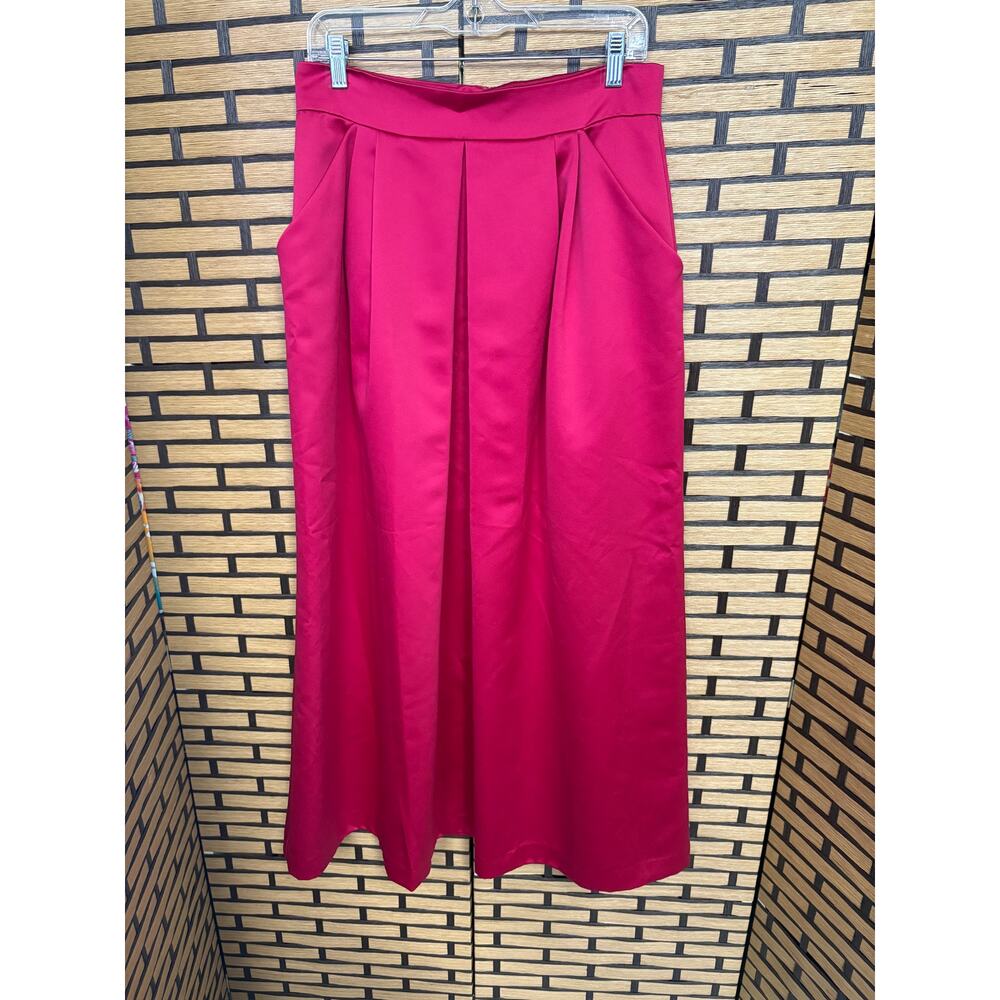 Talbots‎ Dark Pink Satin Maxi Skirt Size 10